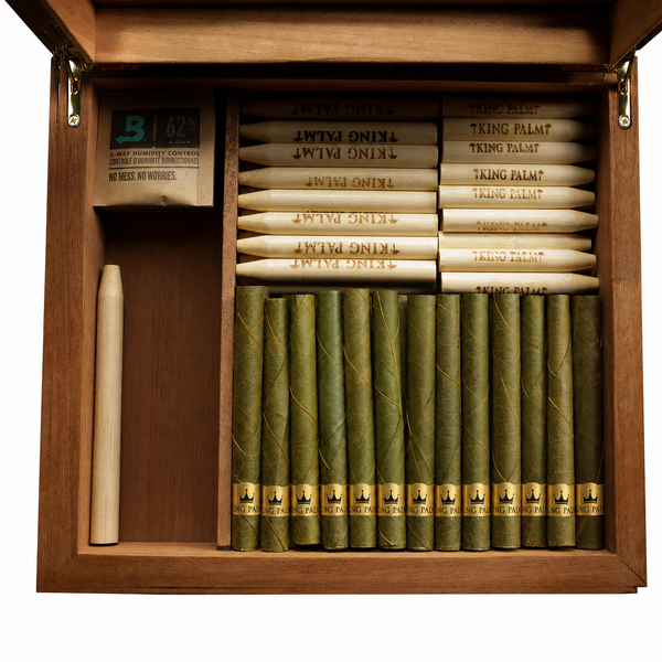 100 Mini Rolls Wooden Humidor - Variety Flavors