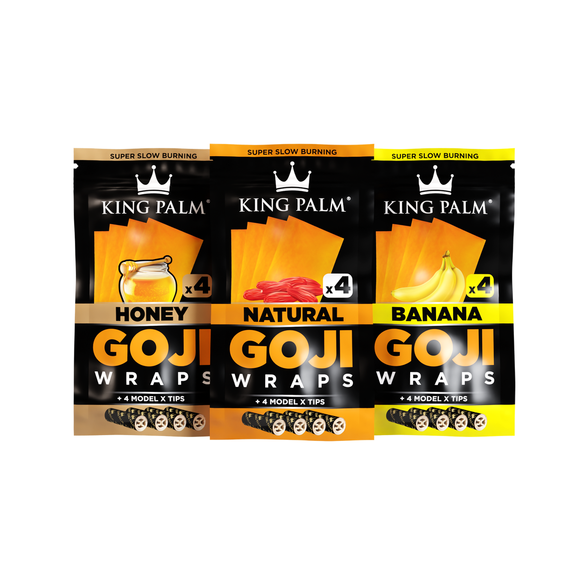 King Palm Goji Wraps in Honey, Natural and Banana
