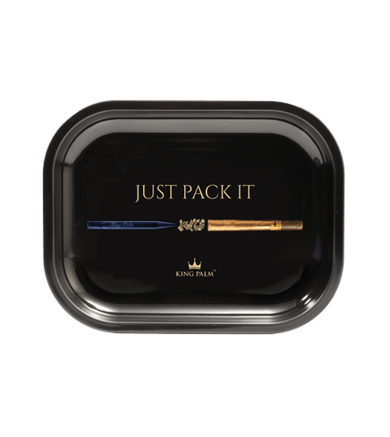 Metal Rolling Tray – Just Pack It Gold Roll – Black – Small (7 x 5.5 inch)