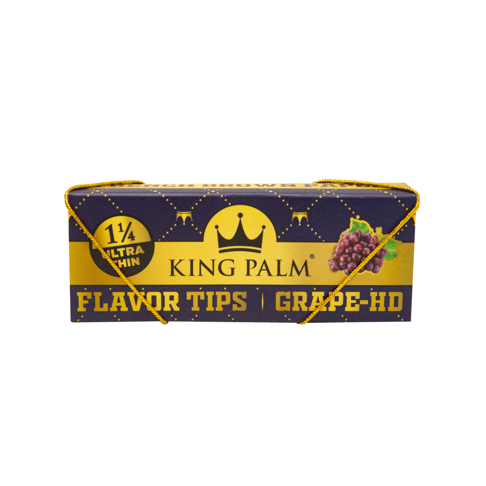 King Palm Grape HD flavor tips rolling papers, 1 1/4 size