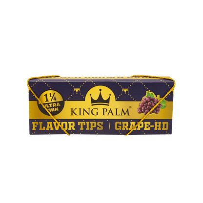 King Palm Grape HD flavor tips rolling papers, 1 1/4 size