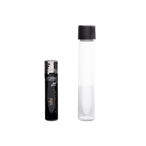 Glass Preroll Tube - Black Cap