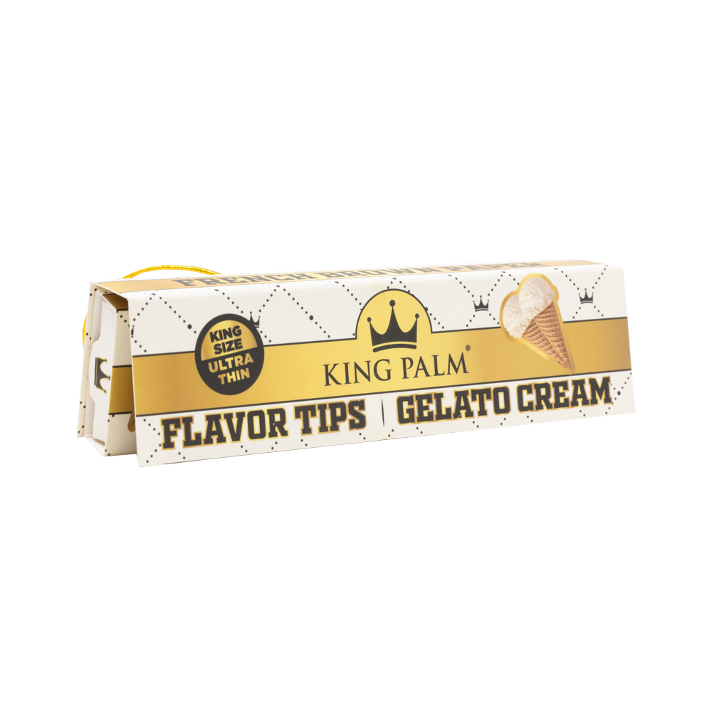 King Palm Gelato Cream flavor tips rolling papers, king size