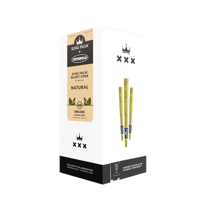 King Palm x Futurola Blunt Cone tower box with three palm leaf cones