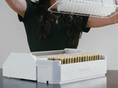 Filled shells transferred from the Knockbox onto the Futurola Dutch Crown Device