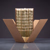 King Palm x Futurola tower box opened: the kraft inner box folded open around a block of 648 palm leaf cones