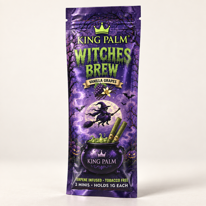 King Palm Witches Brew Vanilla Grapes pouch, 2 minis, terpene infused and tobacco free