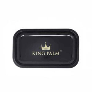 King Palm Metal Rolling Tray - Black - Medium (10.5 x 6.5 Inch)