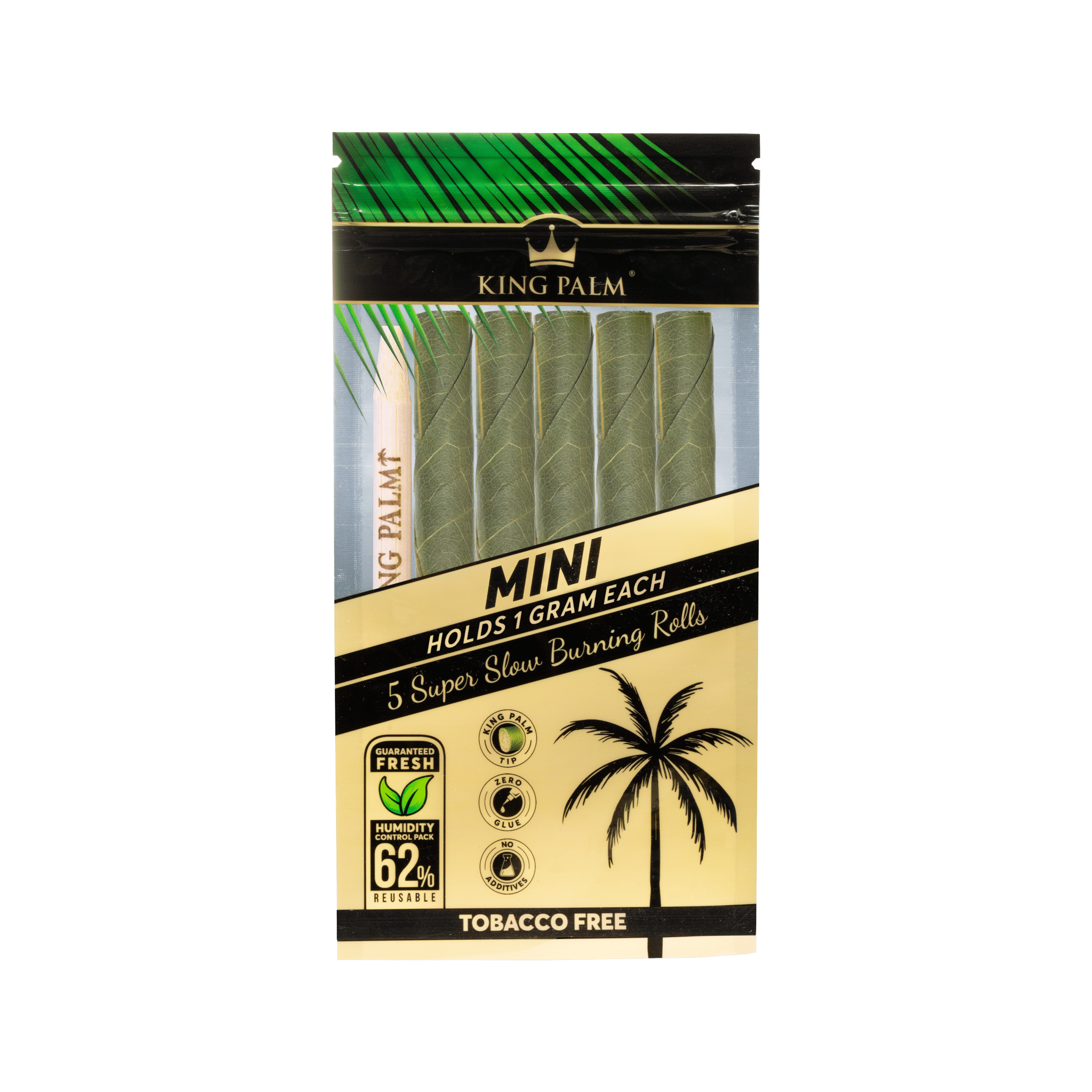 1 Pack of 5 Tiger Palm BLACK LABEL Natural Pre Wrap Palm Leaf MINI ROLLS 