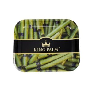 King Palm Metal Rolling Tray - Green - Large (13.5 x 11 Inch)